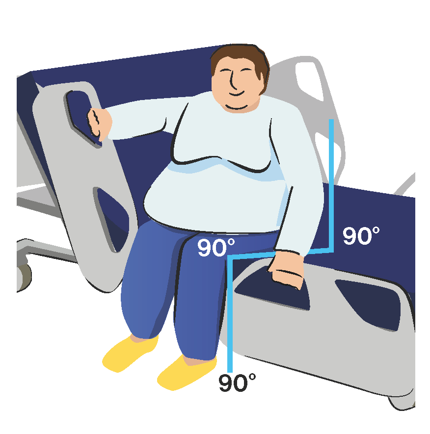 Veratech 1100 bed illustration showing safe patient mobilisation