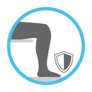 icon showing popliteal height